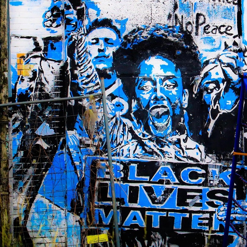 of Black Lives Matter graffiti. 